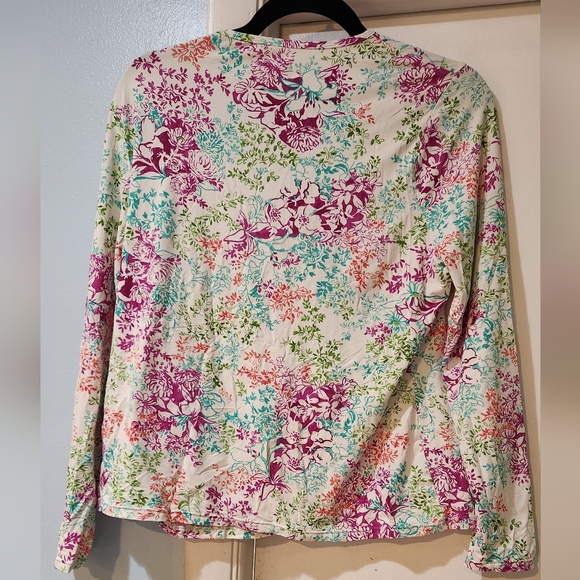 Women's Lands' End Long Sleeve Shirt Bathing Suit Cover Top, Size L/P - Picture 8 of 11